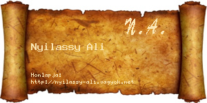 Nyilassy Ali névjegykártya